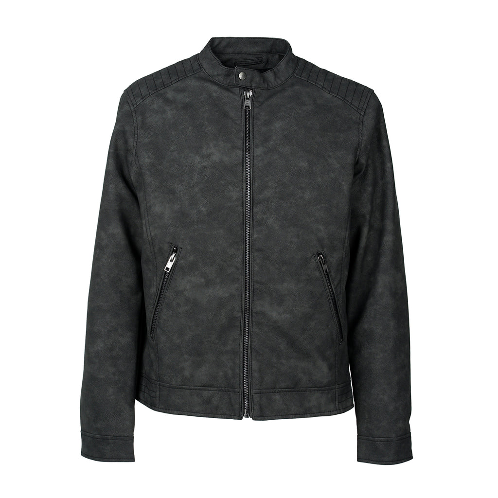 Giubbotto nero da Uomo effetto scamosciato Statham