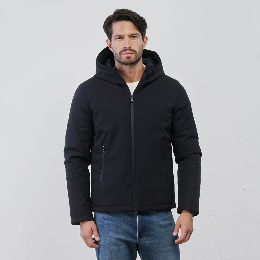 Giubbotto imbottito nero da Uomo con cappuccio Statham