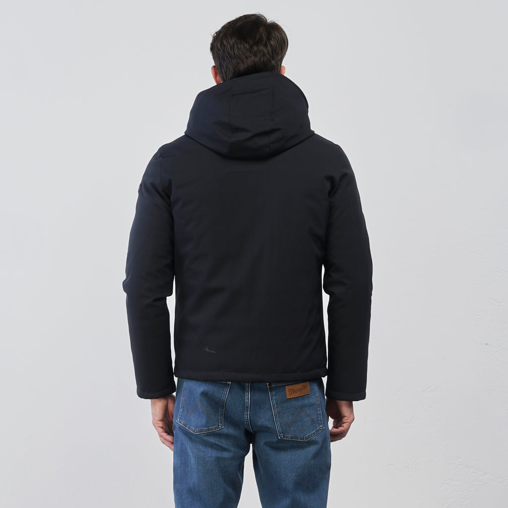 Giubbotto imbottito nero da Uomo con cappuccio Statham