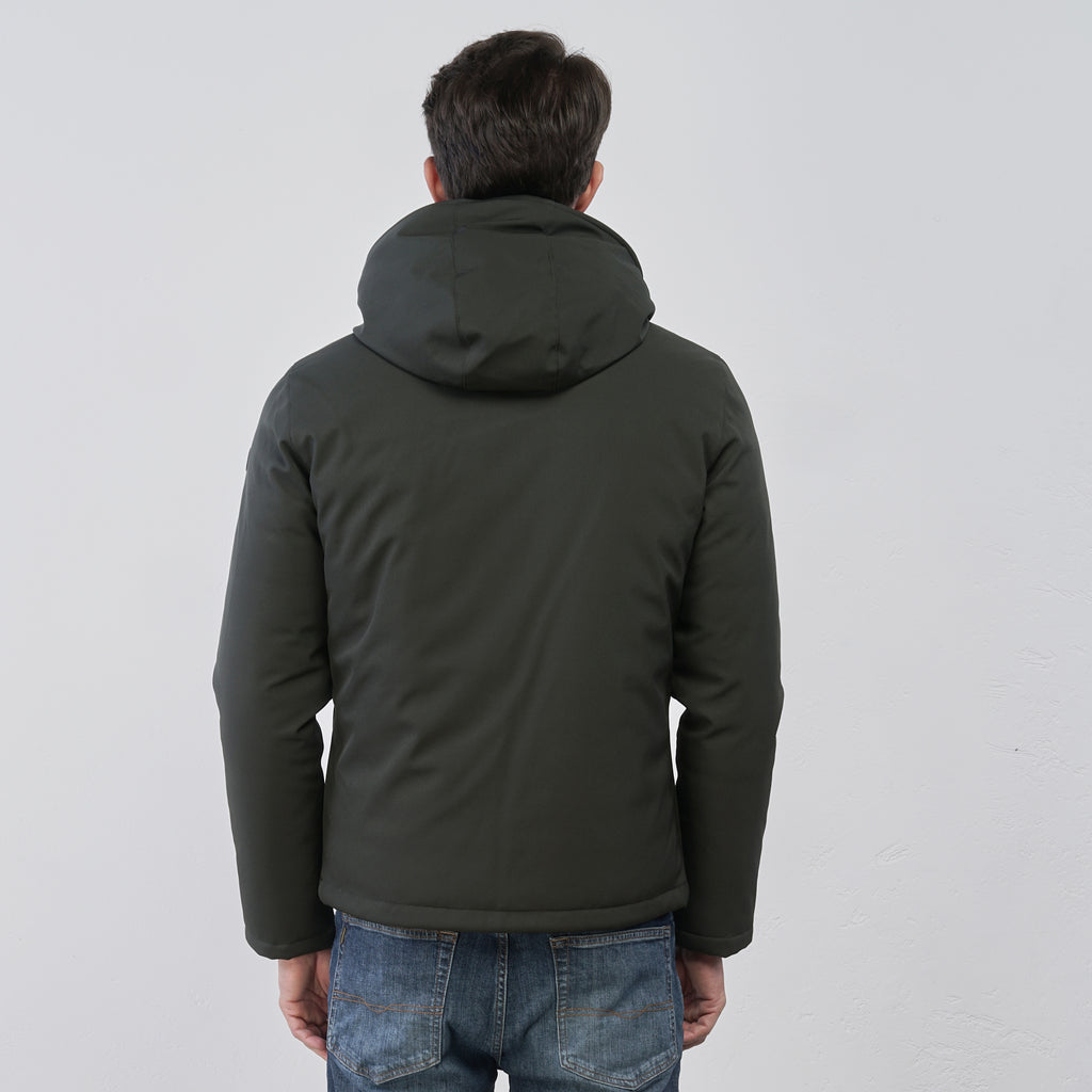 Giubbotto con cappuccio verde militare da Uomo Statham