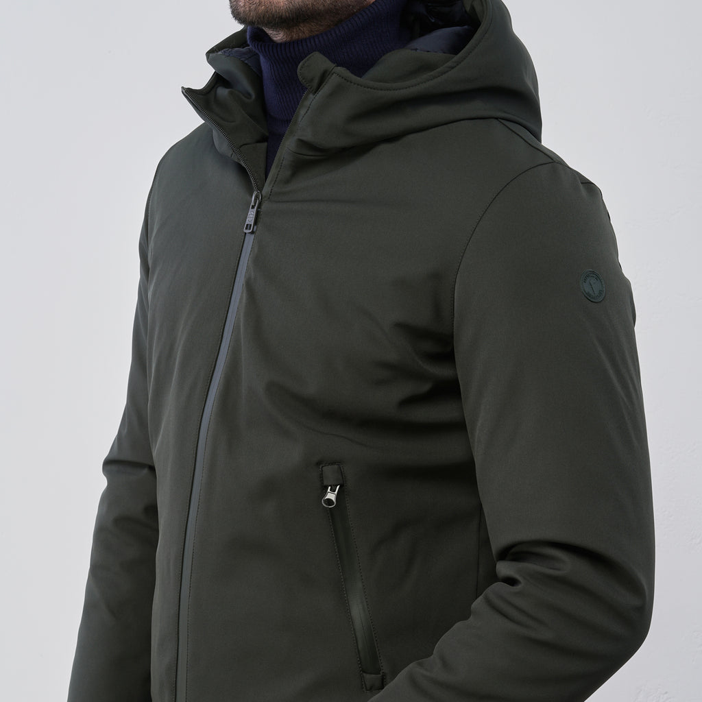 Giubbotto con cappuccio verde militare da Uomo Statham