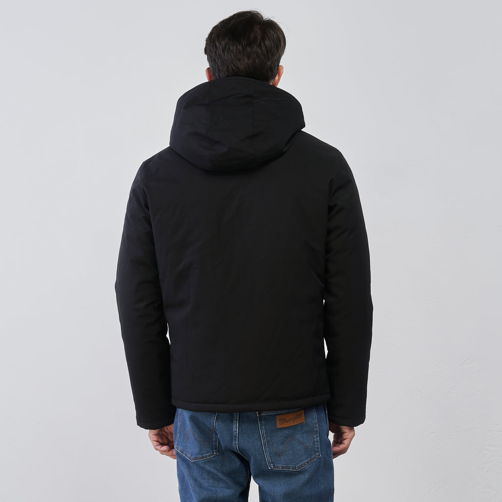 Giubbotto imbottito nero da Uomo con cappuccio