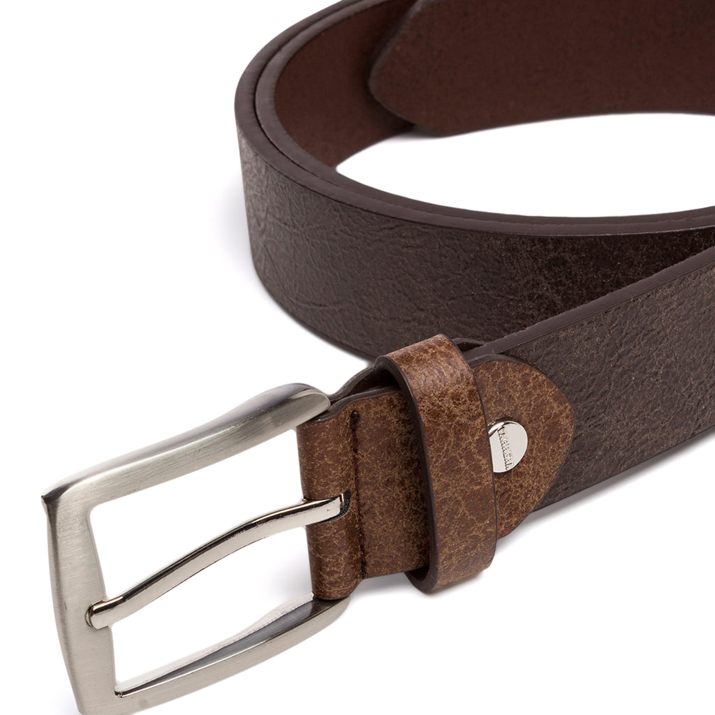 Cintura da Uomo Marrone con Fibbia in Metallo Carrera