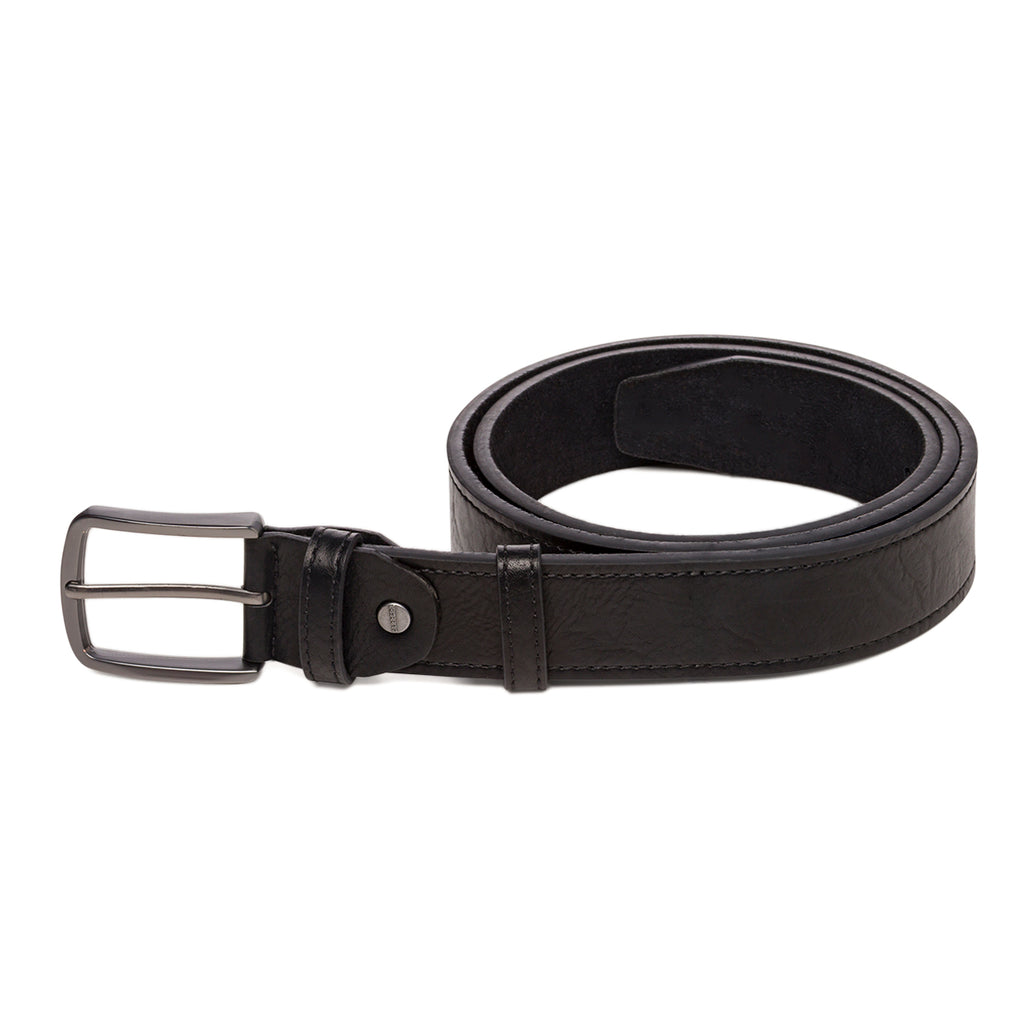 Cintura da Uomo Nera con Fibbia Gunmetal Carrera