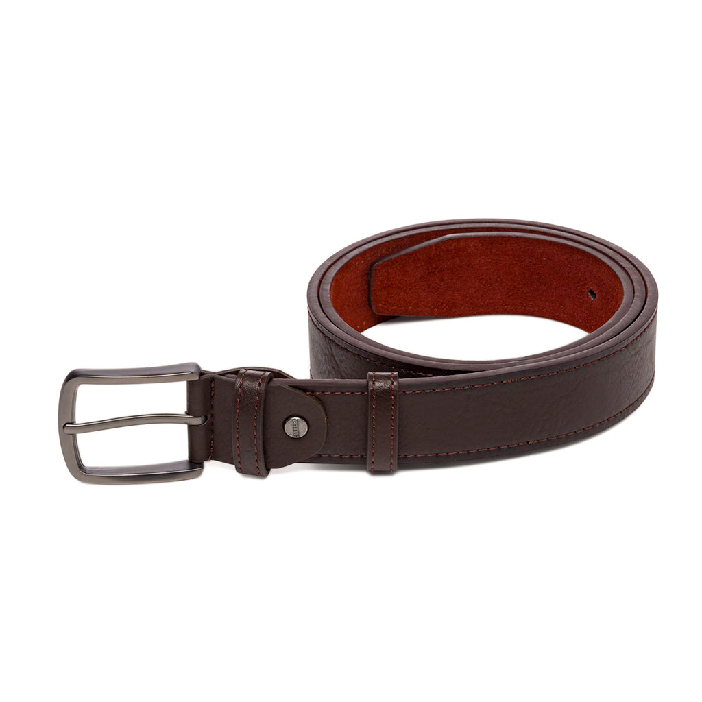 Cintura da Uomo Marrone con Fibbia Gunmetal Carrera