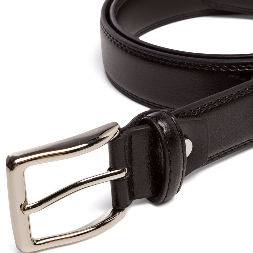 Cintura da Uomo Nera con Fibbia in Metallo Lucido Carrera