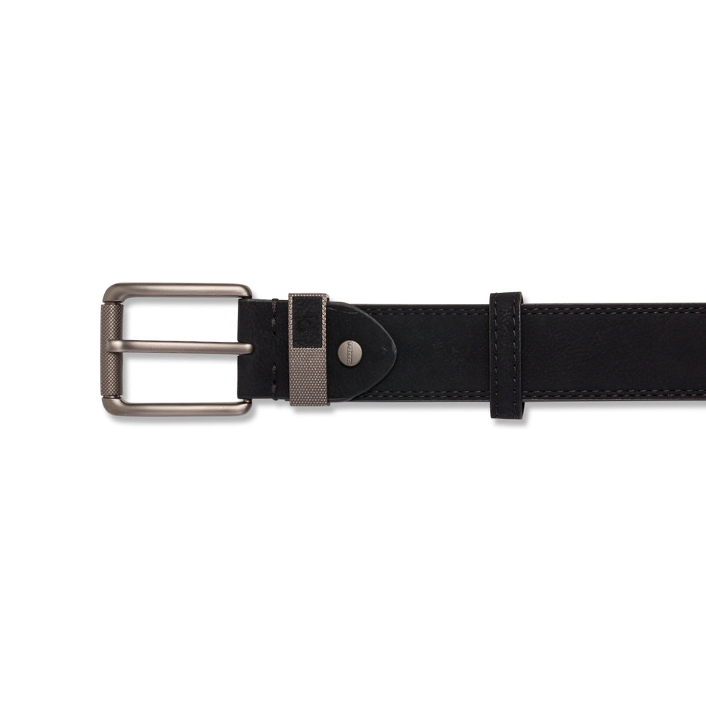 Cintura da Uomo Nera con Fibbia in Metallo Satinato Carrera