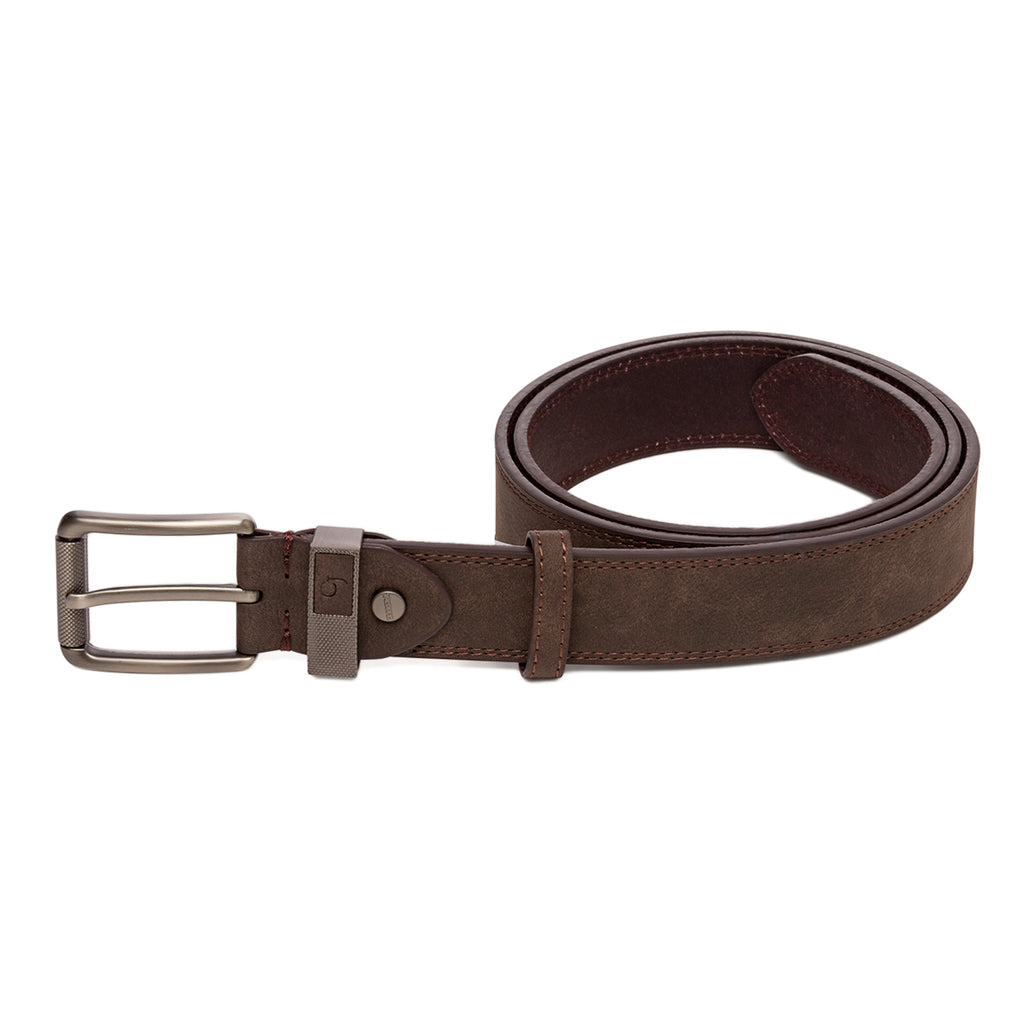 Cintura da Uomo Marrone con Fibbia in Metallo Satinato Carrera