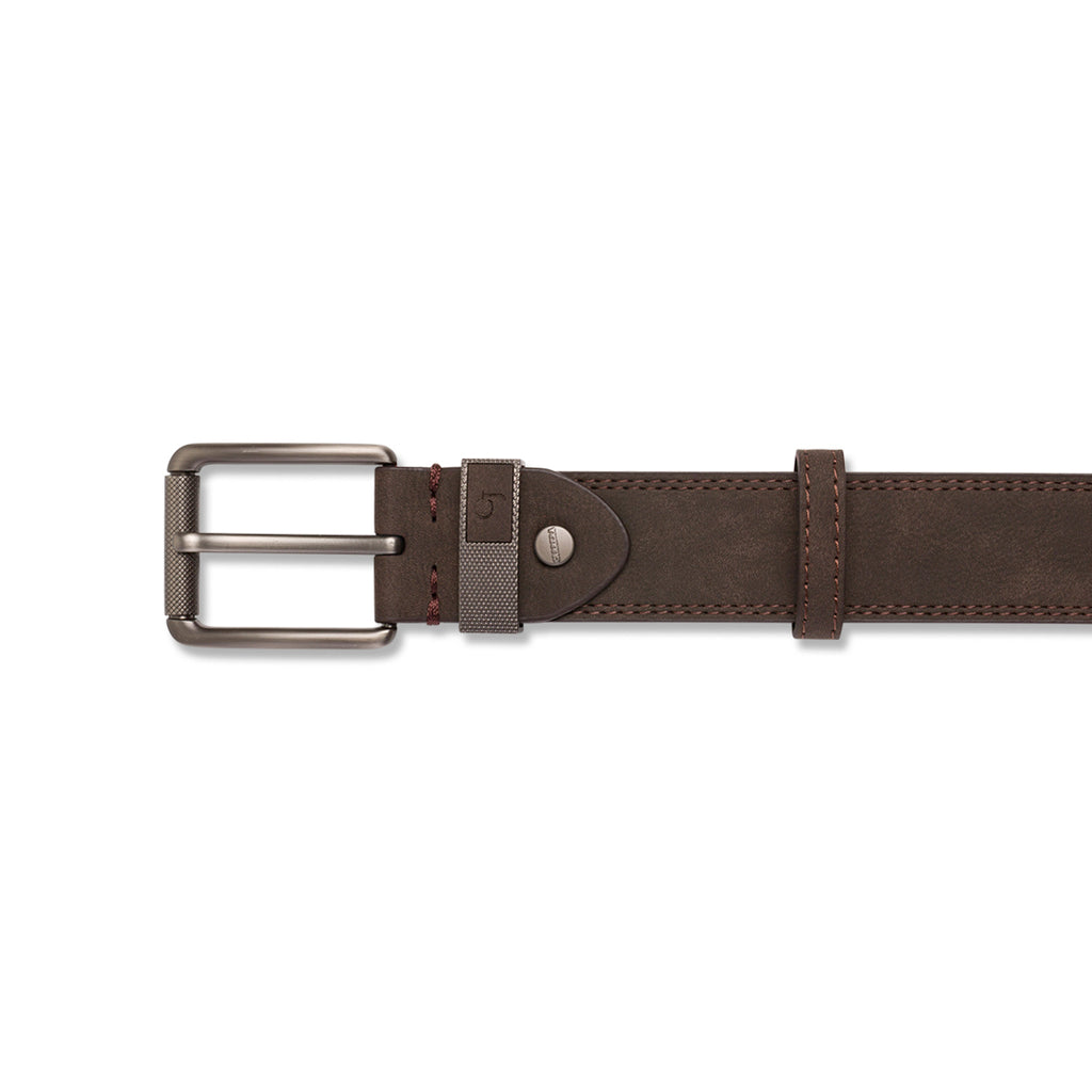 Cintura da Uomo Marrone con Fibbia in Metallo Satinato Carrera