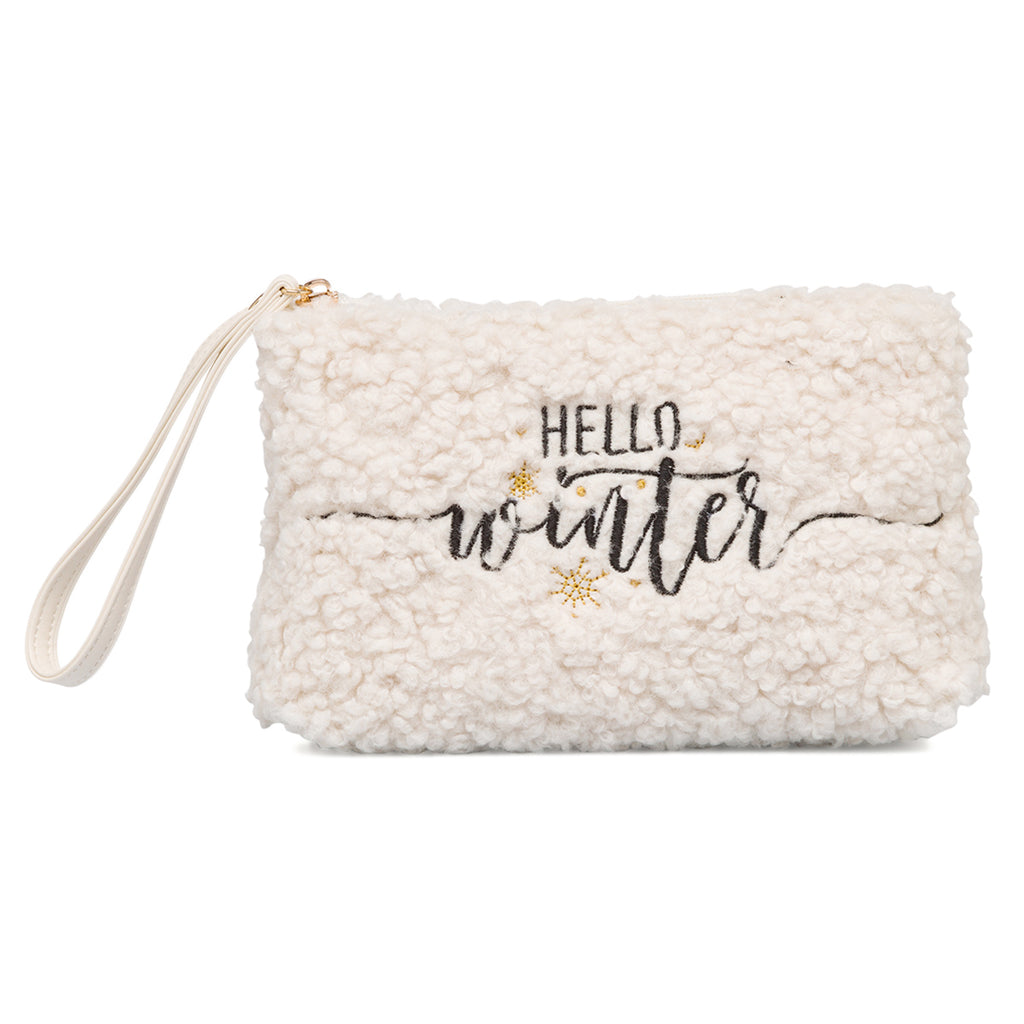 Pochette con pelliccia sintetica bianca da donna Lora Ferres