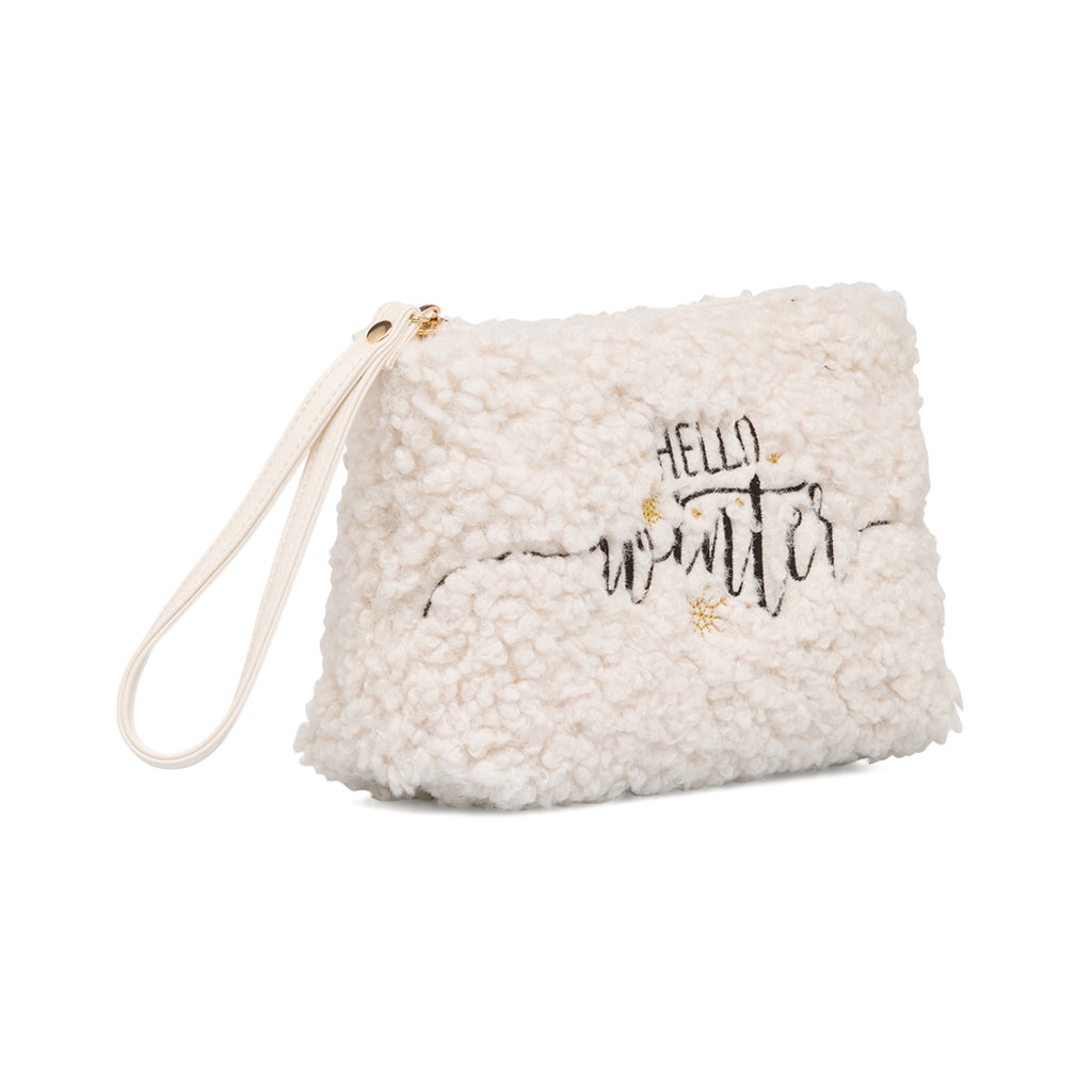 Pochette con pelliccia sintetica bianca da donna Lora Ferres