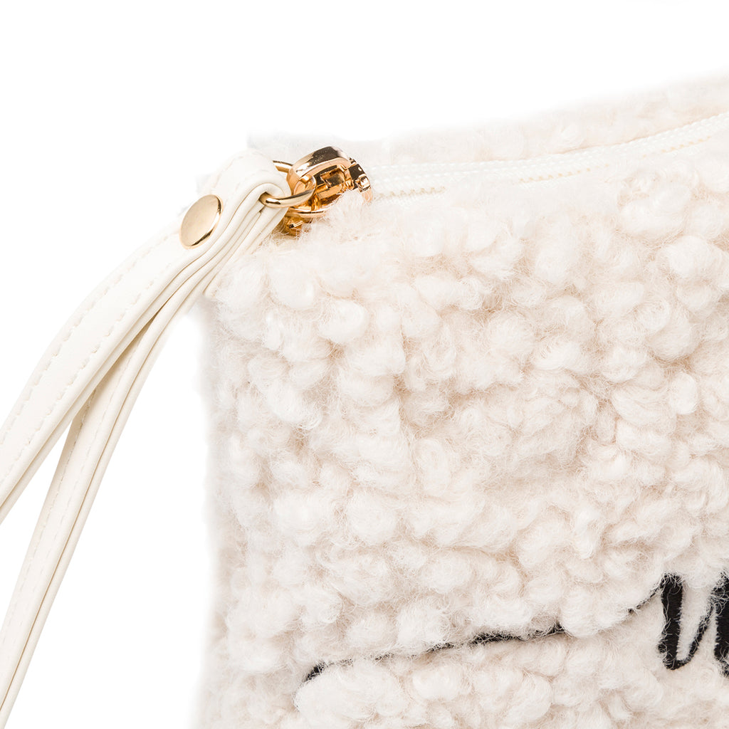 Pochette con pelliccia sintetica bianca da donna Lora Ferres