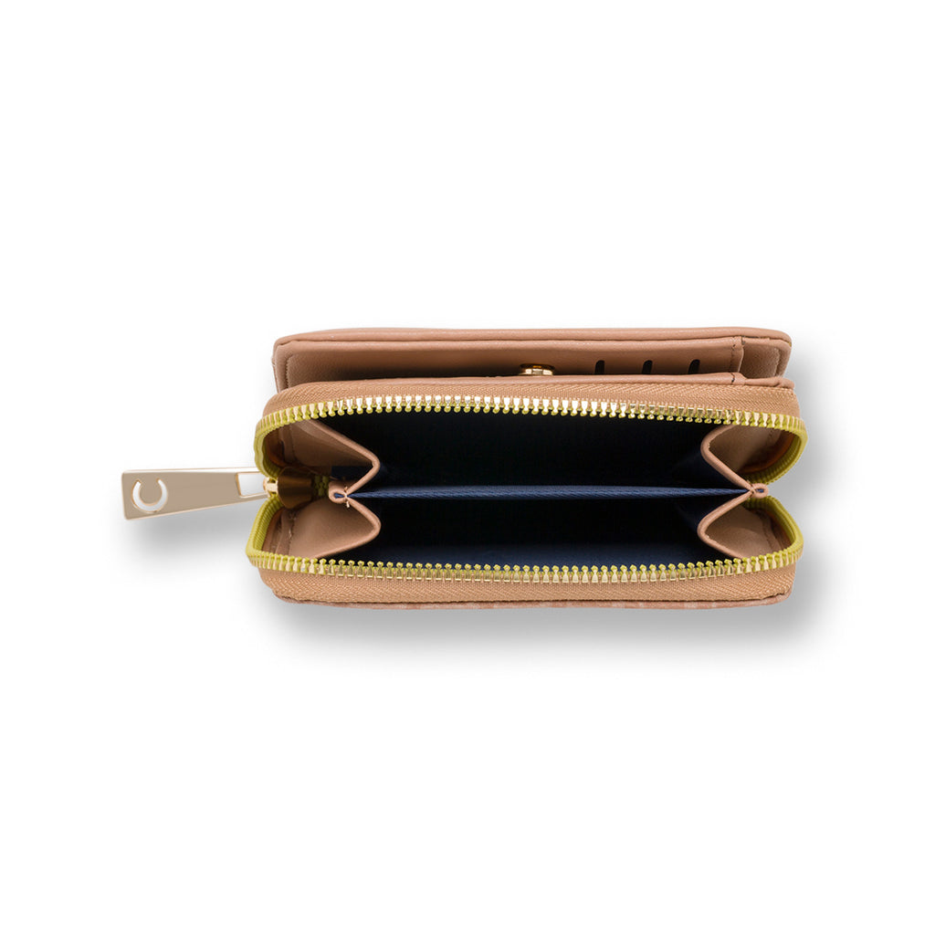 Portafoglio da donna nude e beige con logo Carrera Jeans