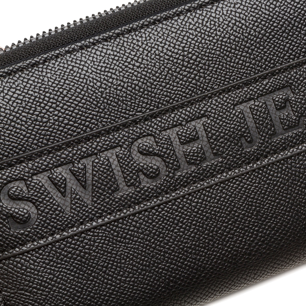 Portafoglio da donna nero con logo Swish Jeans