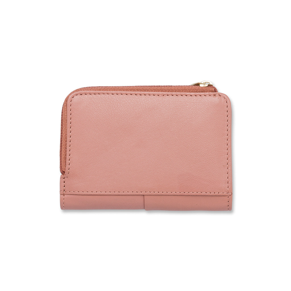 Portafoglio da donna in pelle rosa con logo Coconuda