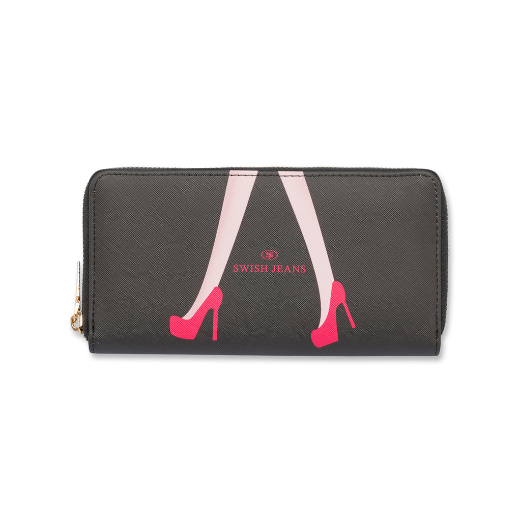 Portafoglio da donna nero con gambe Swish Jeans