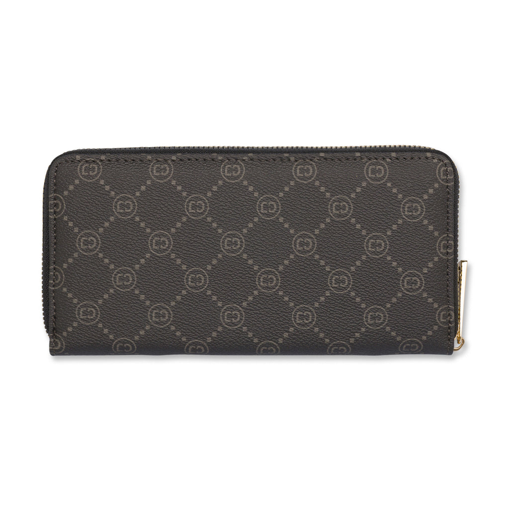 Portafoglio grande da donna nero Carrera Jeans con stampa monogram