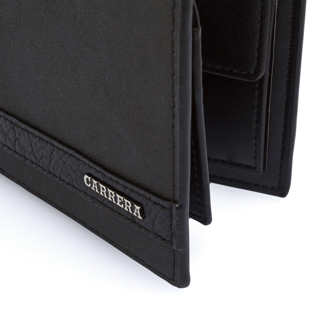 Portafoglio da uomo nero Carrera Jeans con tasche varie