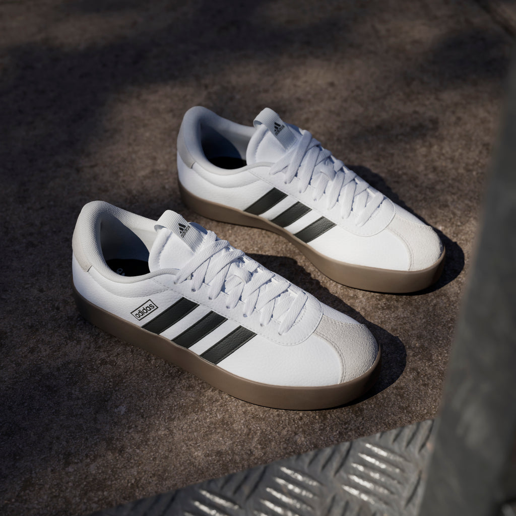 Sneakers da donna bianche e nere con logo adidas VL COURT 3.0