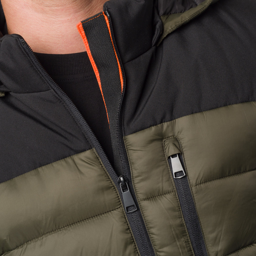 Piumino verde da uomo con dettaglio arancione Gate 76