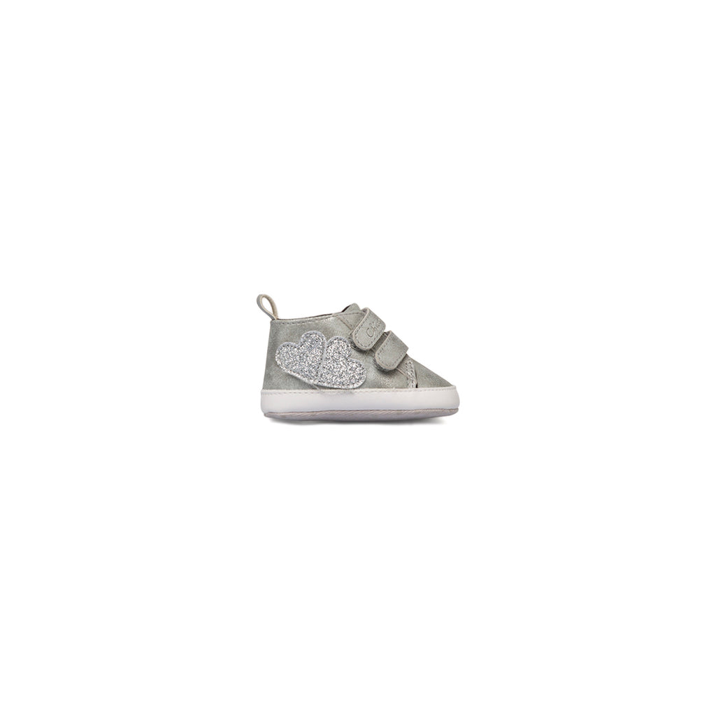 Sneakers alte argento da bambina primi passi Chicco