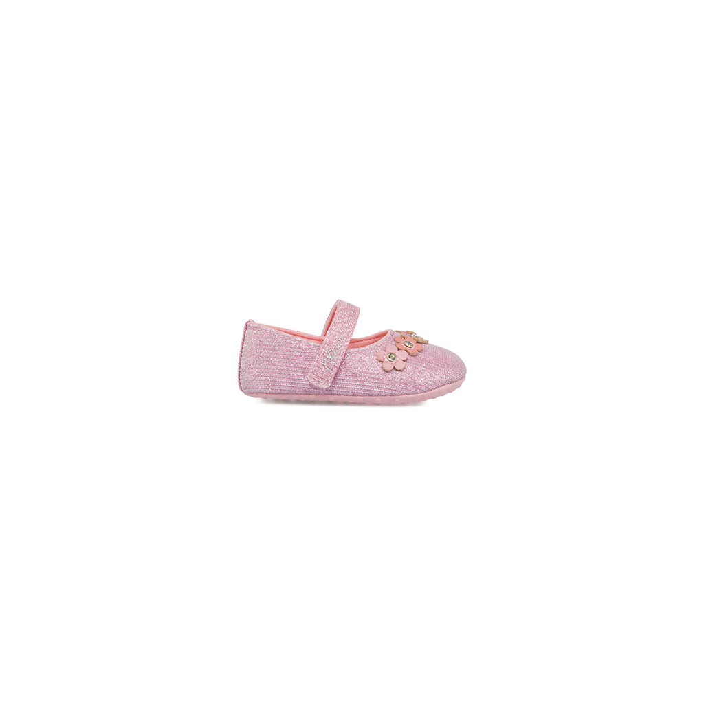 Ballerina primi passi bambina rosa con glitter e fiori Chicco