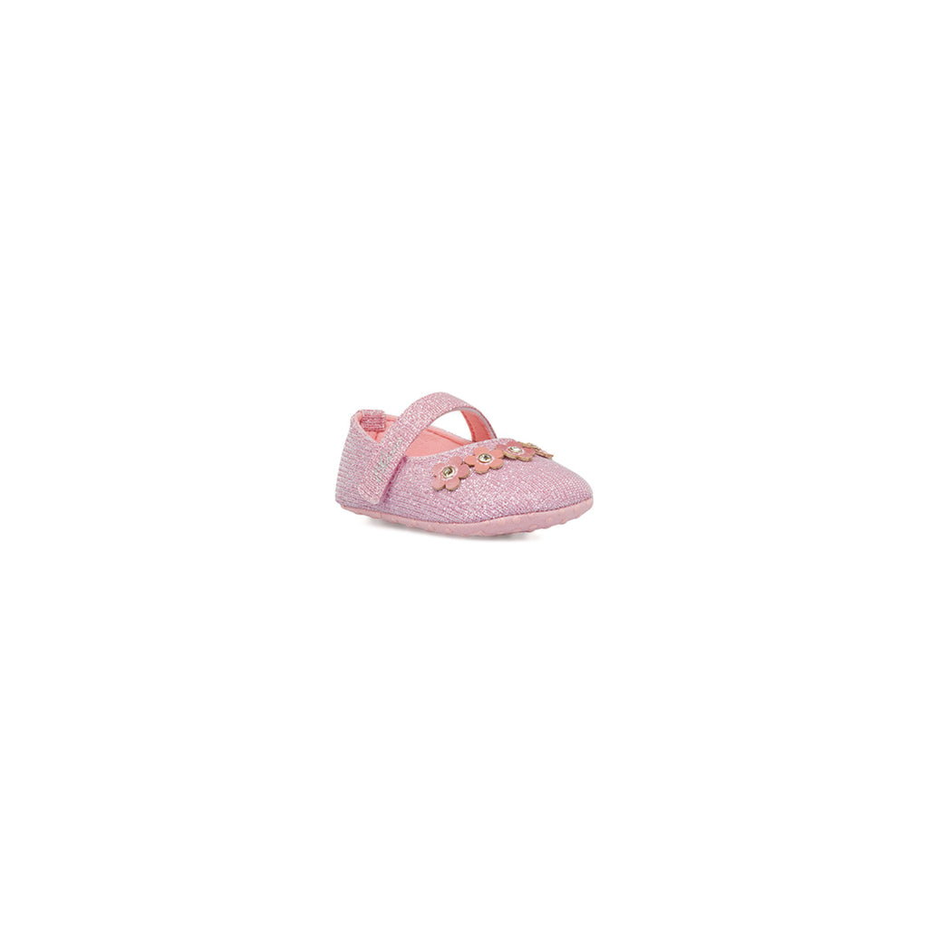 Ballerina primi passi bambina rosa con glitter e fiori Chicco
