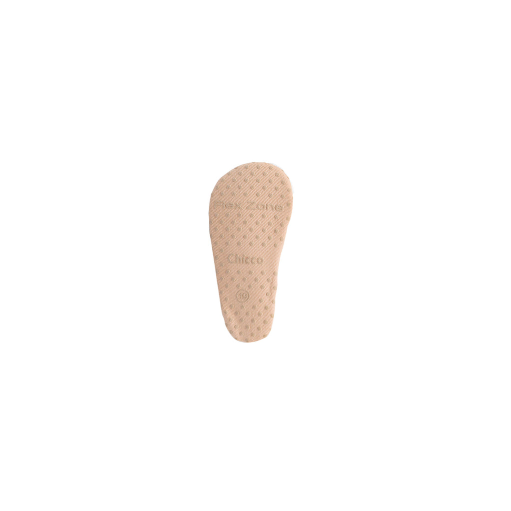 Stivaletti primi passi Chicco beige con polsino in maglia e fiocco