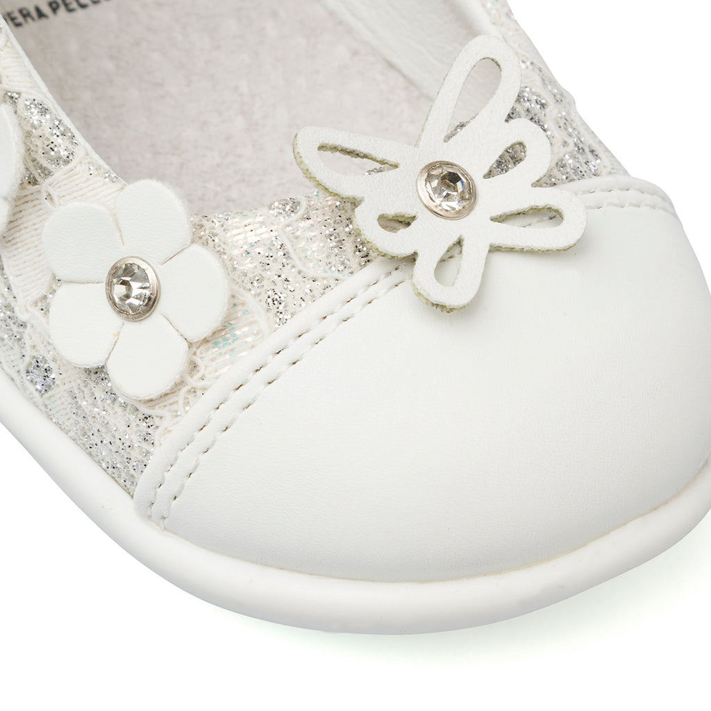 Ballerine Primi passi bianche da Bambina Le scarpe di Alice con fiocco