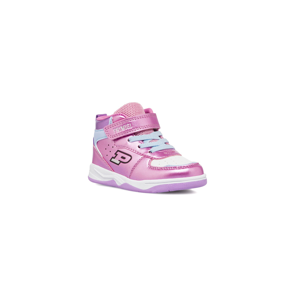 Sneakers primi passi bambina rosa metallizzato con logo Primigi