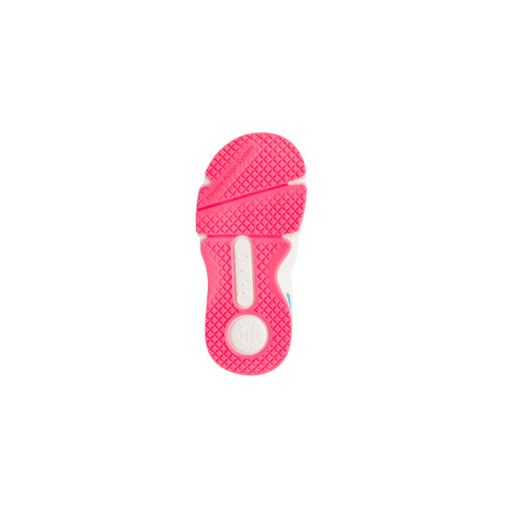 Sneakers primi passi bambina rosa con dettagli multicolore e luci Primigi
