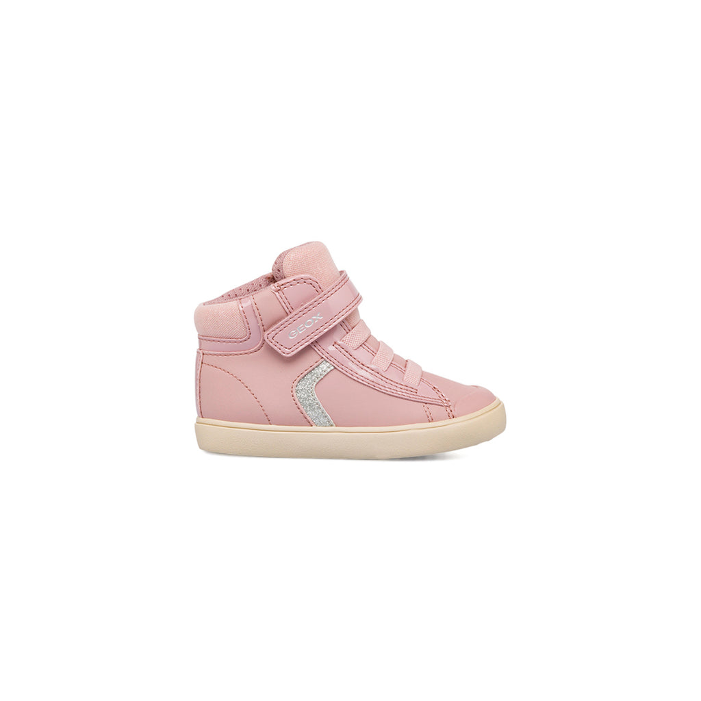 Sneakers traspiranti alte da bambina primi passi rosa Geox