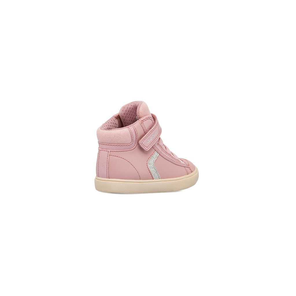 Sneakers traspiranti alte da bambina primi passi rosa Geox