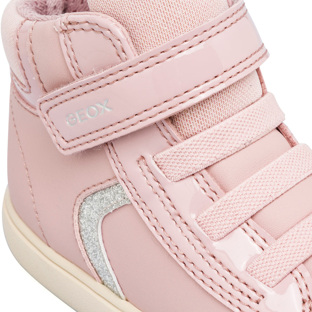 Sneakers traspiranti alte da bambina primi passi rosa Geox