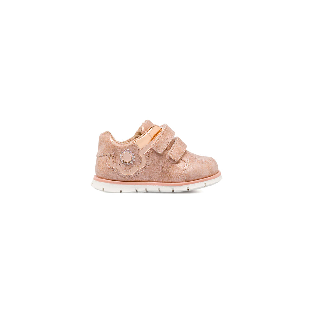 Sneakers Primi Passi da bambina rosa iridescente e strappo Chicco