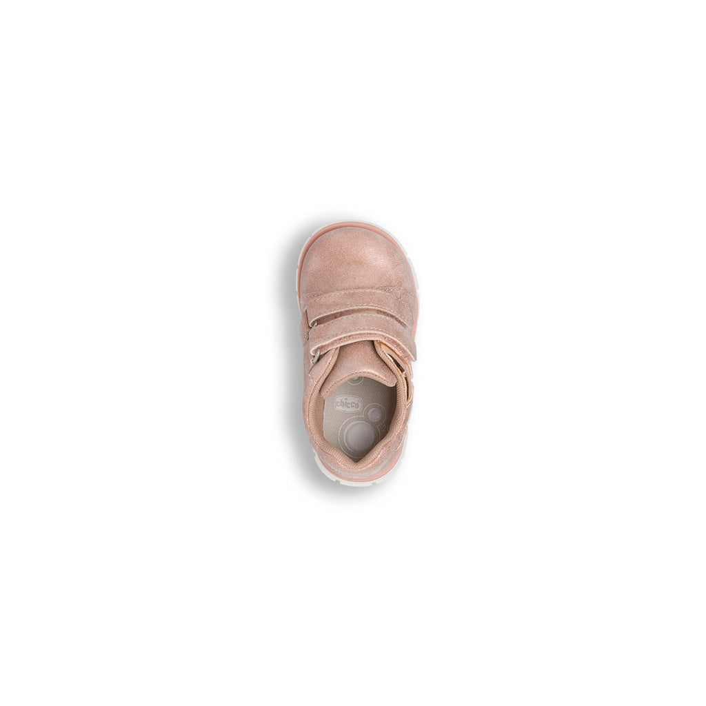 Sneakers Primi Passi da bambina rosa iridescente e strappo Chicco