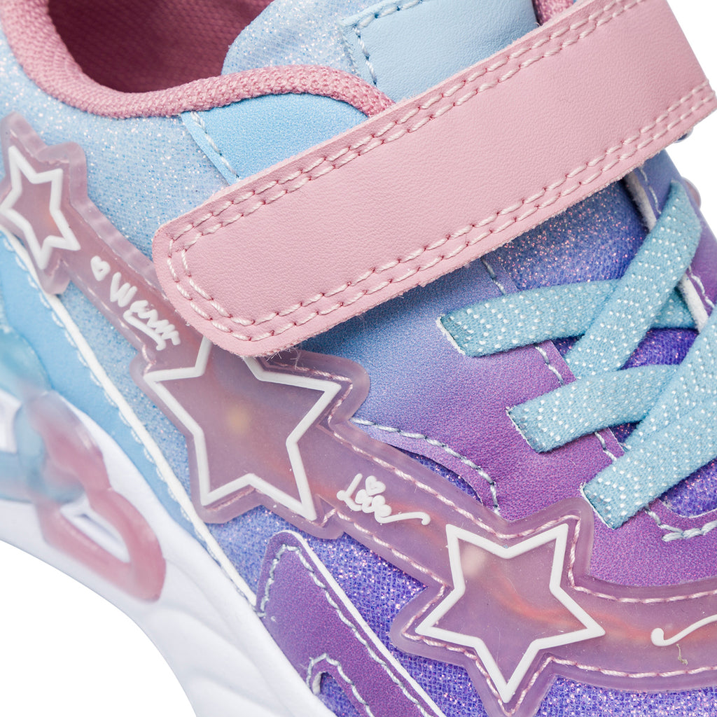 Sneakers da bambina viola e azzurre con luci Le Scarpe di Alice