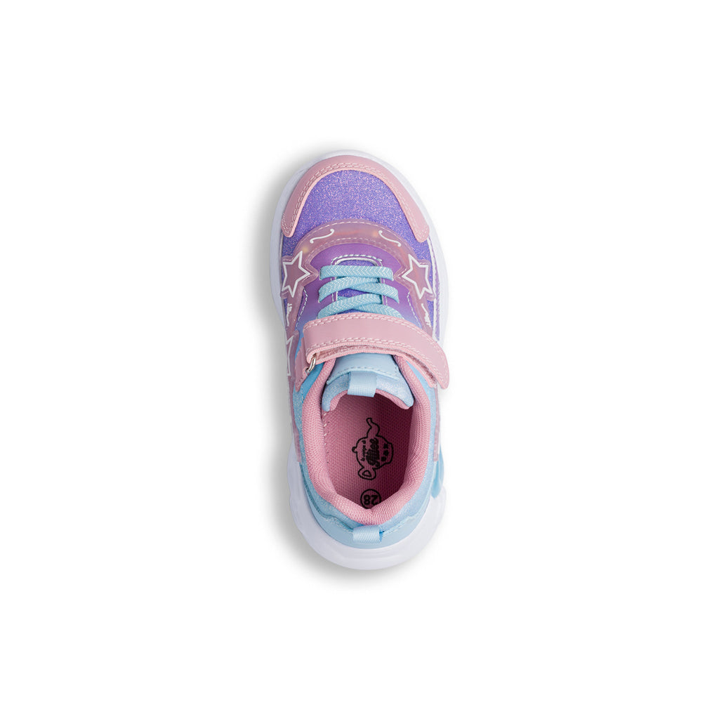 Sneakers da bambina viola e azzurre con luci Le Scarpe di Alice