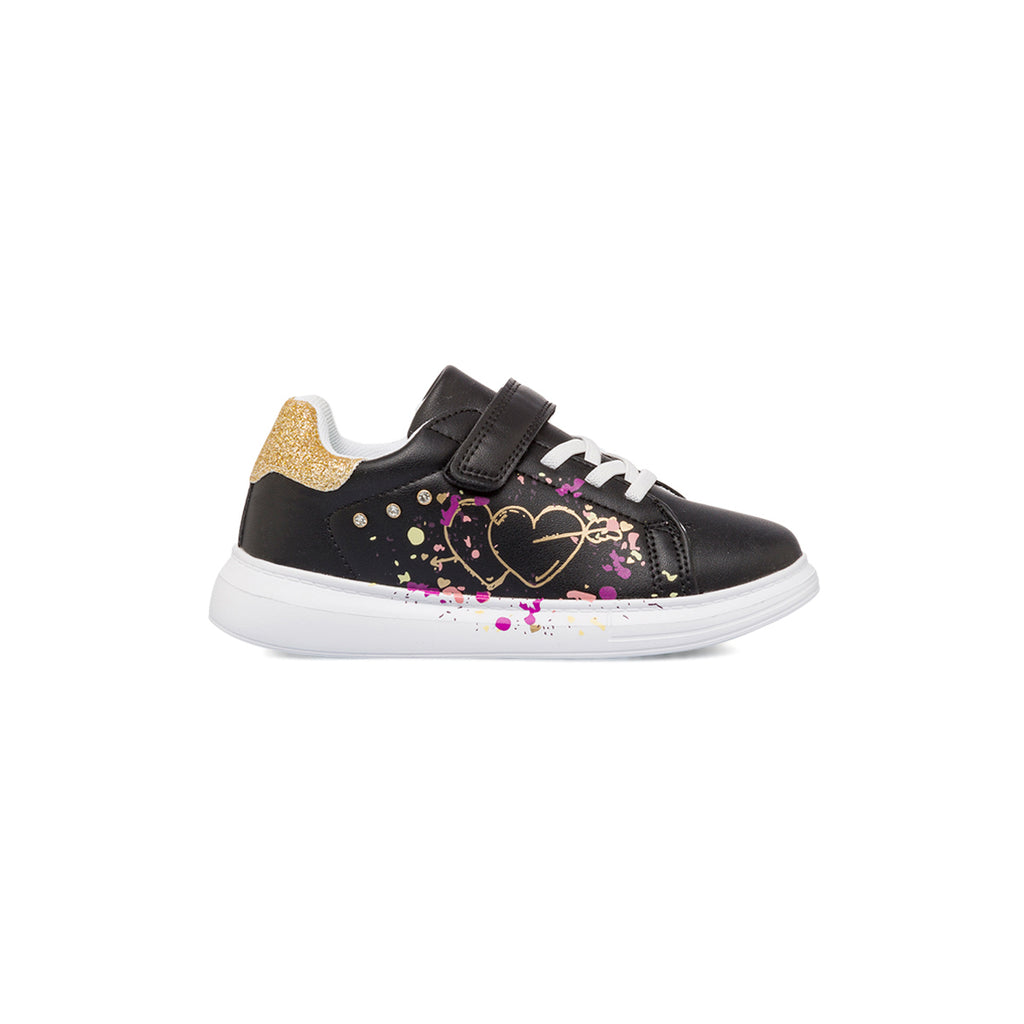 Sneakers nere da bambina con dettagli glitter e stampa Le scarpe di Alice
