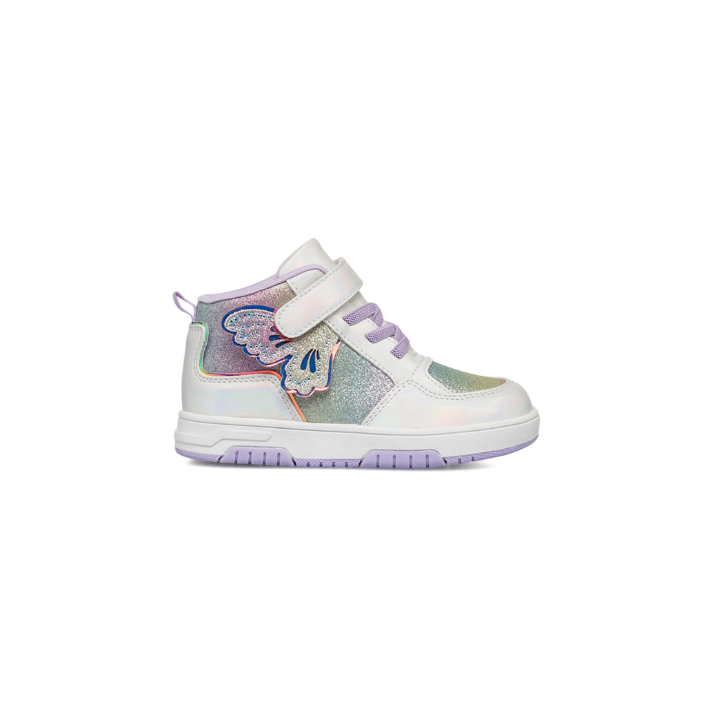 Sneakers bianche da bambina con dettagli lilla e glitter Le scarpe di Alice