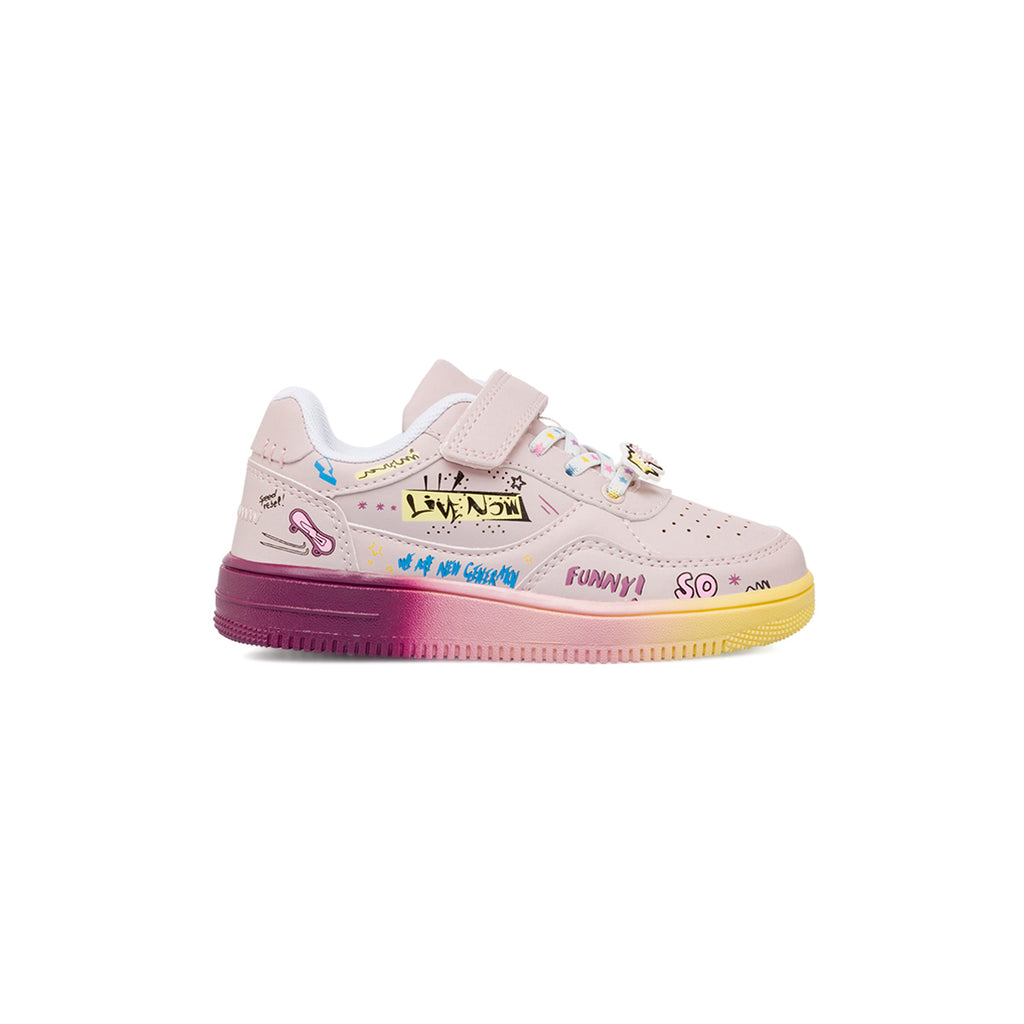Sneakers rosa da bambina con stampe multicolore Le scarpe di Alice