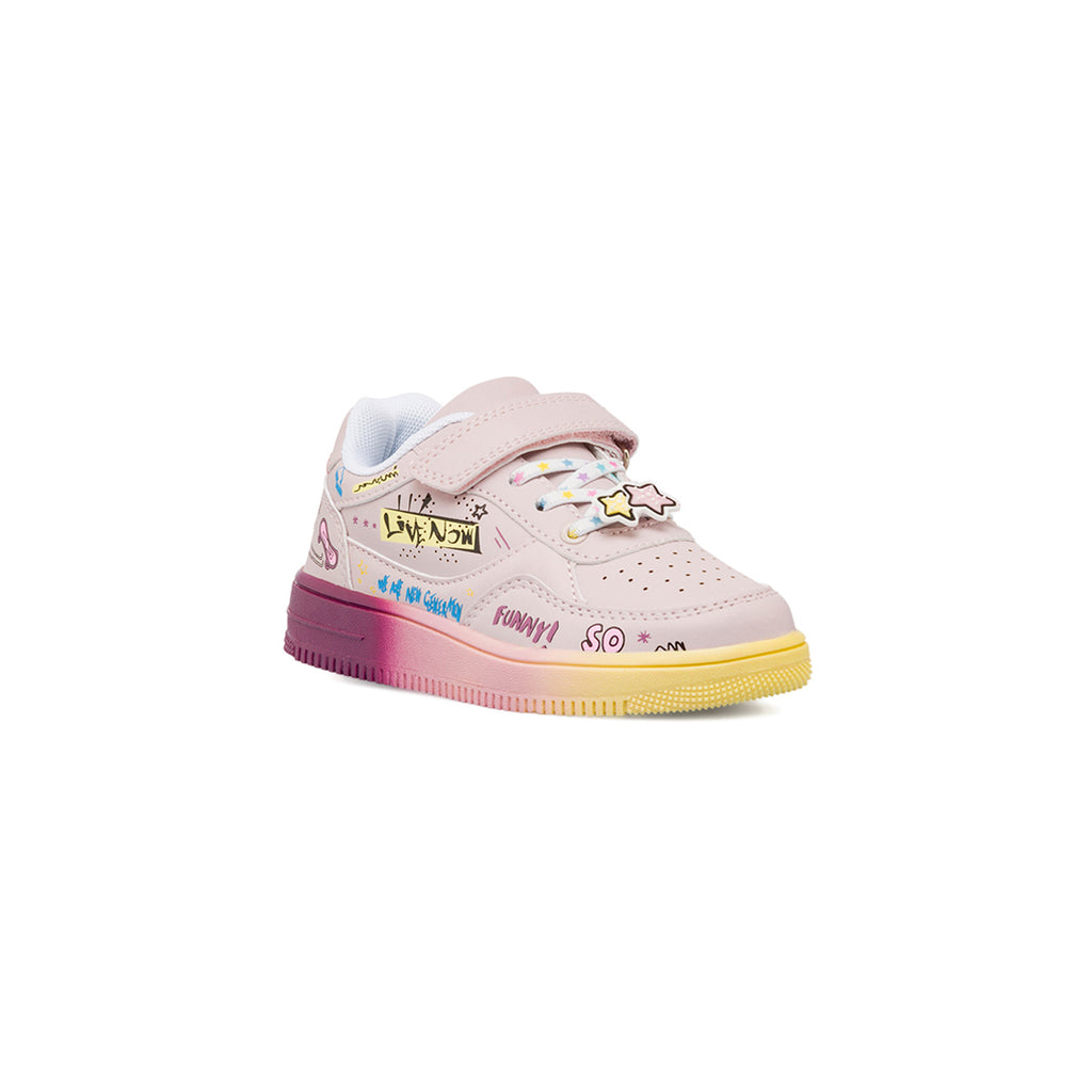 Sneakers rosa da bambina con stampe multicolore Le scarpe di Alice