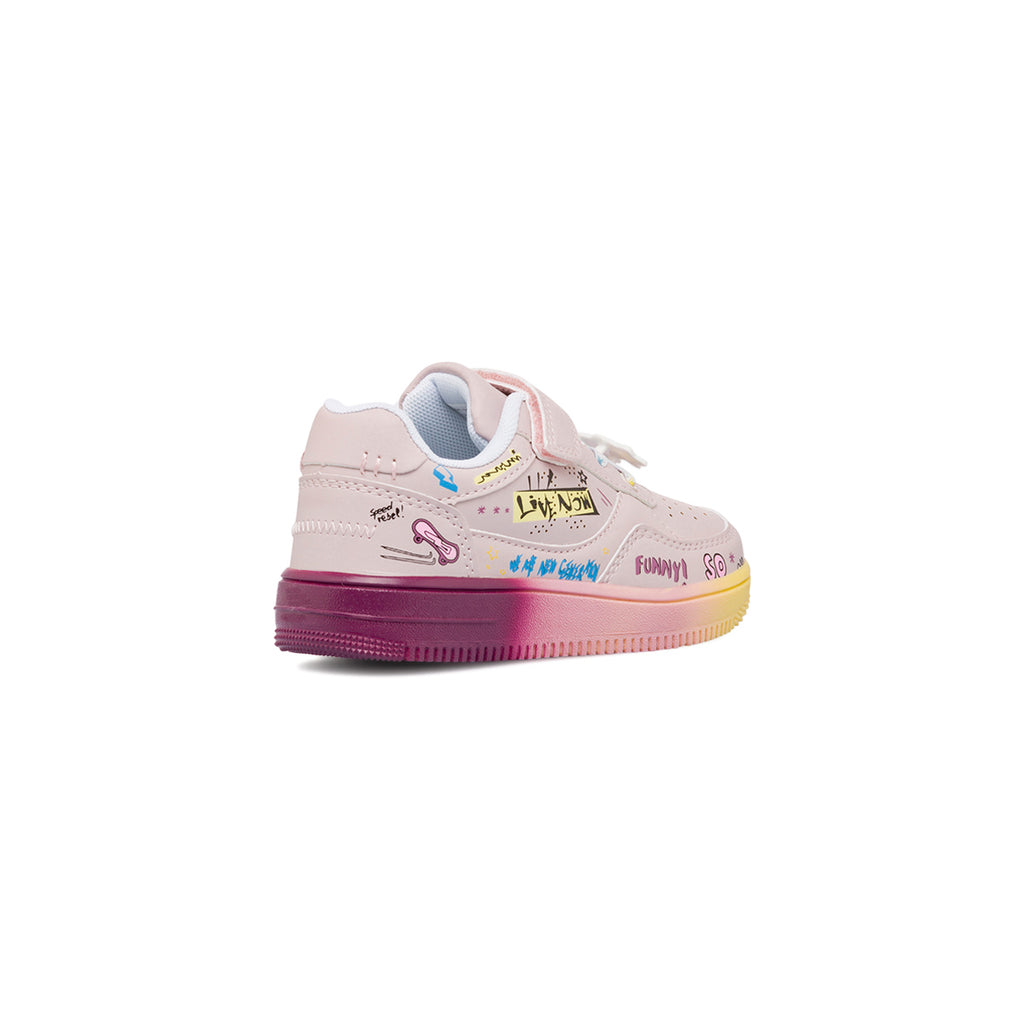 Sneakers rosa da bambina con stampe multicolore Le scarpe di Alice