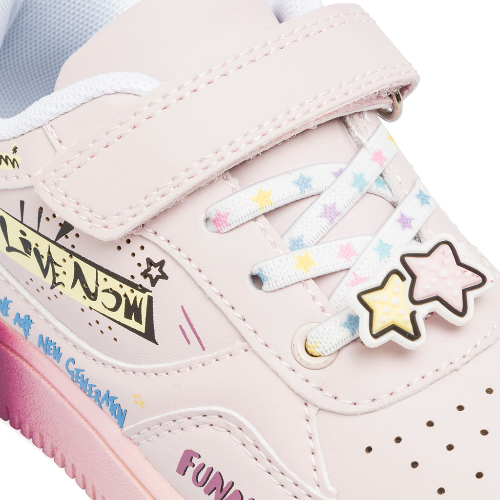 Sneakers rosa da bambina con stampe multicolore Le scarpe di Alice