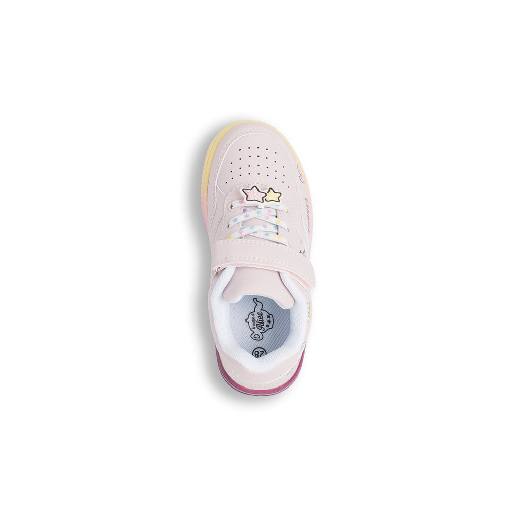Sneakers rosa da bambina con stampe multicolore Le scarpe di Alice