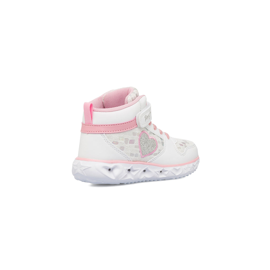 Sneakers da bambina bianche e rosa con luci Primigi
