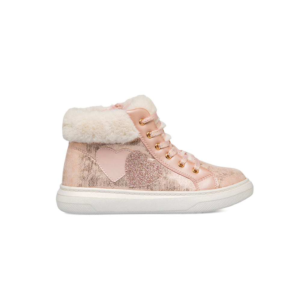 Sneakers alta rosa metal da bambina Le Scarpe di Alice