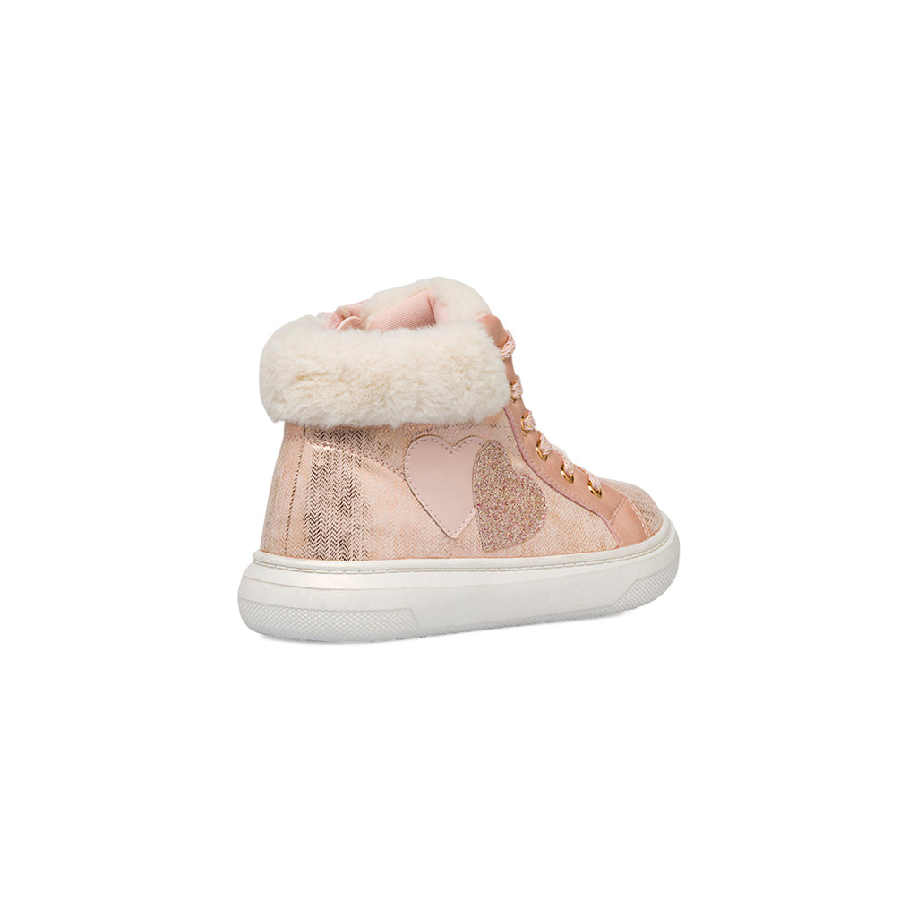 Sneakers alta rosa metal da bambina Le Scarpe di Alice