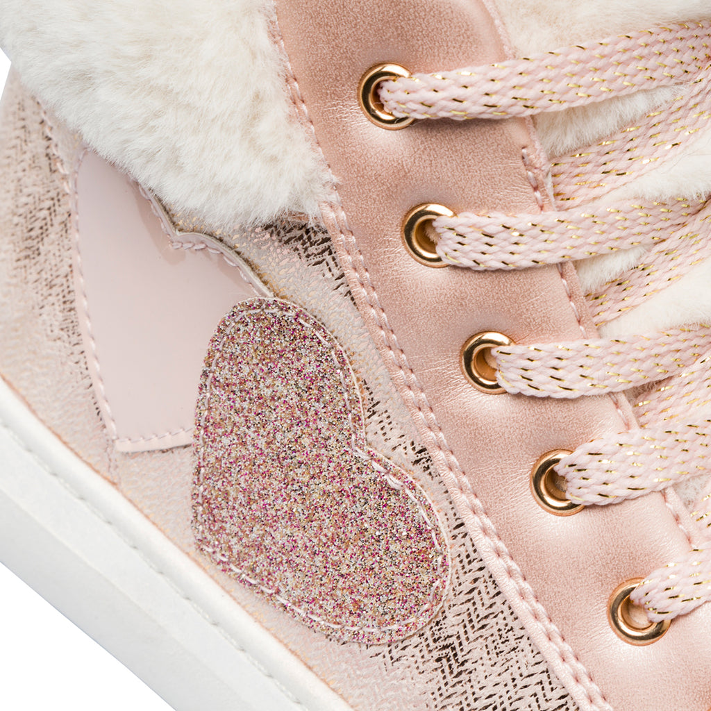 Sneakers alta rosa metal da bambina Le Scarpe di Alice