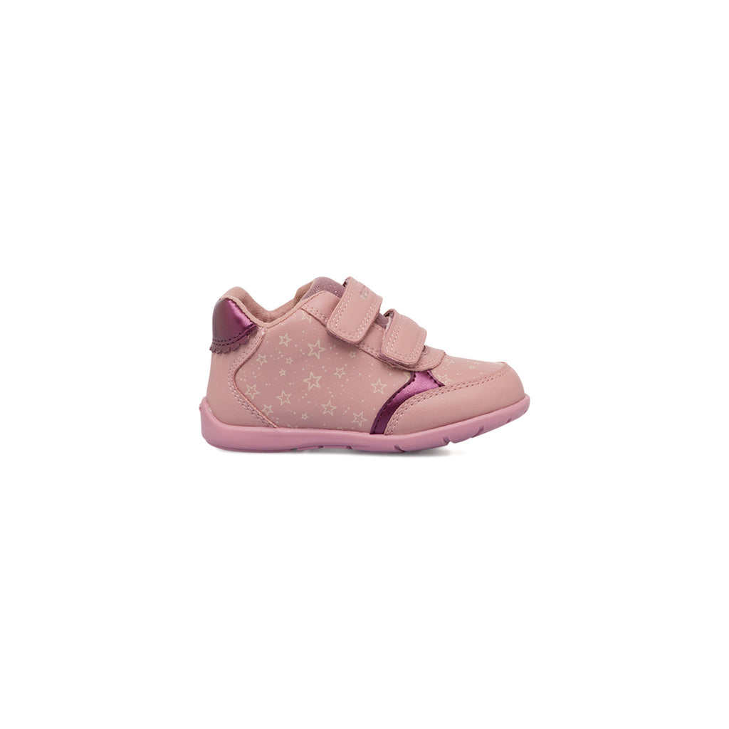 Sneakers primi passi bamina rosa con chiusura strappi e logo Geox